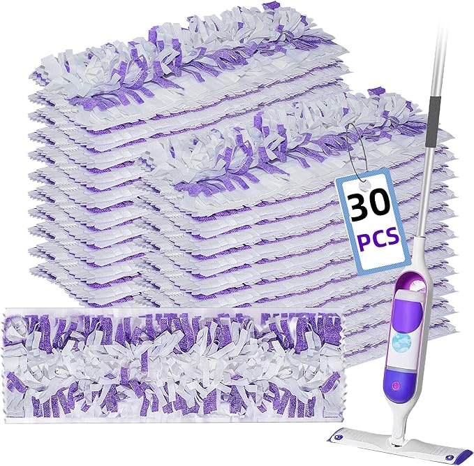 Disposable Mopping Pad Refills for Swiffer PowerMop Multi-Surface Mop and Swiffer PowerMop Wood Mop, Spray Clean Pads Replacement (Purple -30)