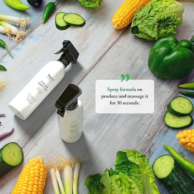 Bayes High-Performance Produce Wash - Fruit and Vegetable Cleaner, Helps Remove Harmful Residue - 16 oz