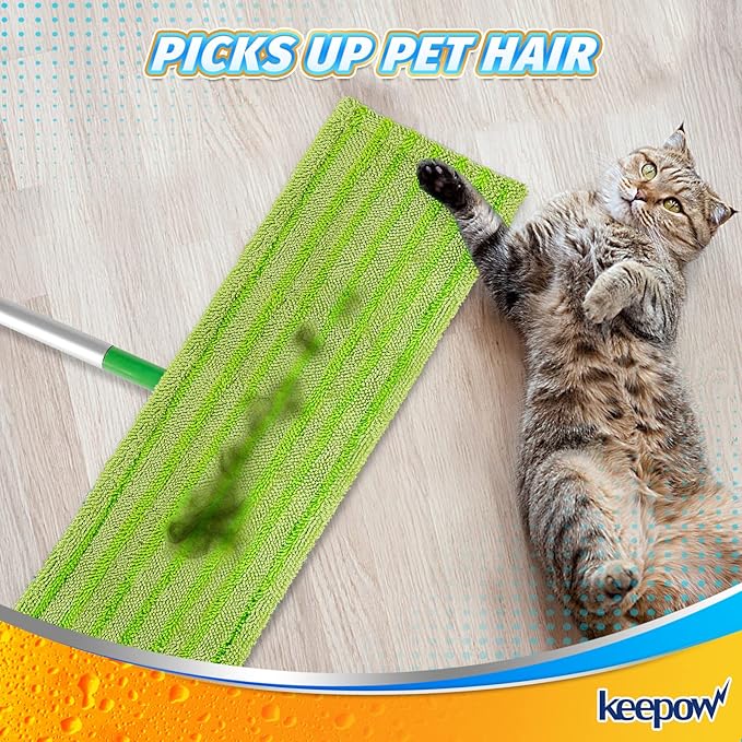 4 Pack Microfiber Mop Pads for Swiffer XL Mops Reusable Wet and Dry Mopping Cloths Compatible with Swiffer Sweeper XL,Washable XL Mop Refill Replacement for All Hardwood Dry Wet Cleaning