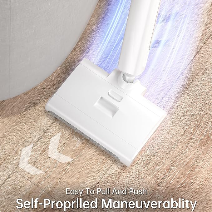 Wet Dry Vacuum Cleaner Cordless Mop,Upgraded Electric Mop,Quiet Self-Propelled Up to 60 Mins, Dual Water Tank,Cordless Mop Vacuum Cleaner for Hardwood Floor Cleaning