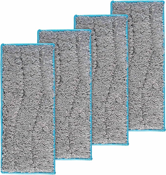 BlueStars 4 Packs Washable and Reusable Wet Mopping Pads for iRobot Braava Jet m6 (6110) (6012) (6112) Ultimate Robot Mop
