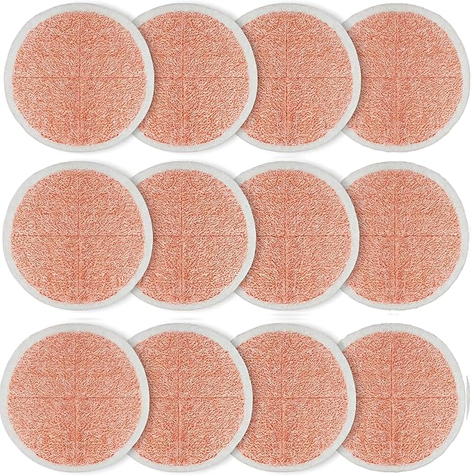 Spinwave Mop Replacement Pads for Bissell Spinwave 20399 23157 23159 2039A 2124A 20393 2039T 2039W 20391 20395 2307 2315A Hard Floor Mop Refill Heavy Scrub Pad- Part #1611297 & 1611298 (12Pack)
