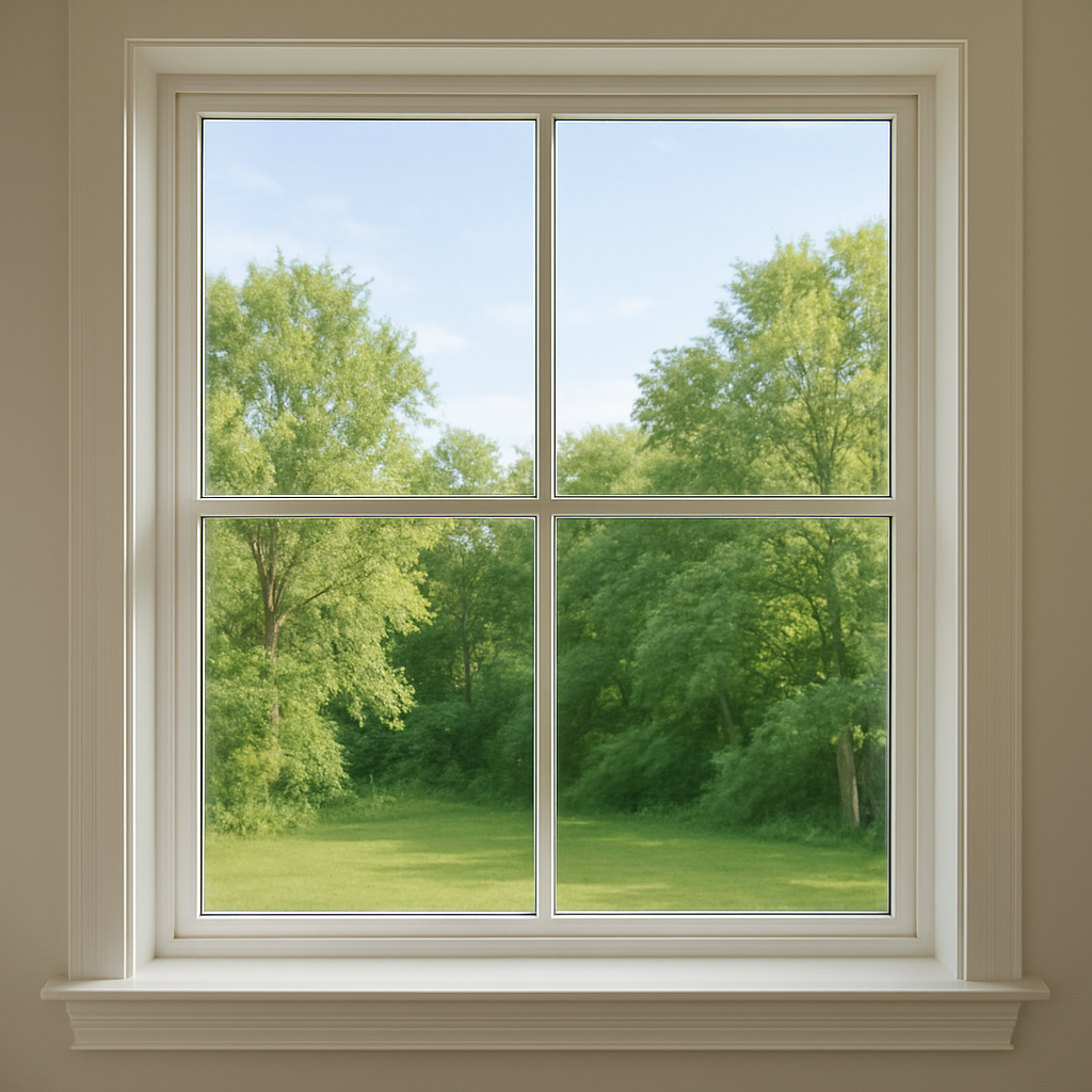 streak-free clean window after using glass and mirror cleaner