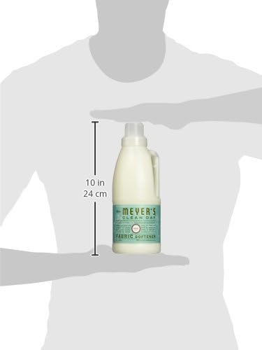 MRS. MEYER'S CLEAN DAY Liquid Fabric Softener, Infused with Essential Oils, Paraben Free, Basil, 32 oz - Pack of 6 (192 Loads)