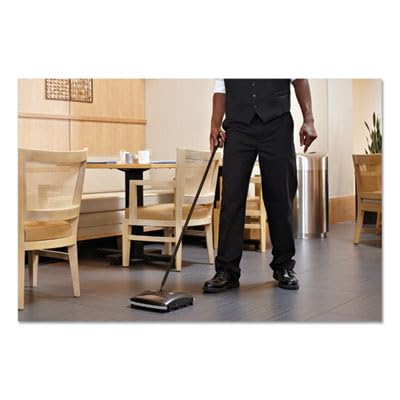 Rubbermaid Commercial Products Executive Series 7.5" Dual-Action Bristle Mechanical Sweeper, Cordless, Black, Collects Dust, Dirt, and Debris from Hard Floors and Carpet