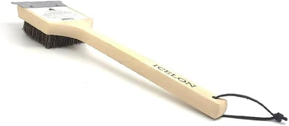 Deluxe Large Wood BBQ Brush Palmyra Bristles (Safe-Contains No Metal Bristles), Beige