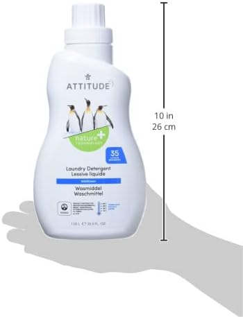ATTITUDE Liquid Laundry Detergent, EWG Verified Laundry Soap, HE Compatible, Vegan and Plant Based Products, Cruelty-Free, Wildflowers, 35 Loads, 35.5 Fl Oz