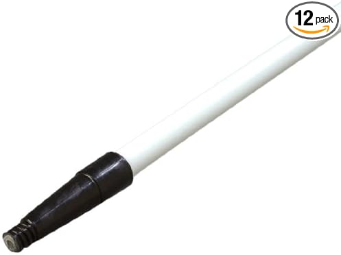 SPARTA 4022002 Spectrum Fiberglass Broom Handle, Mop Handle, Replacement Handle With Acme Threaded Tip For Commercial Cleaning, 60 Inches, White, (Pack of 12)