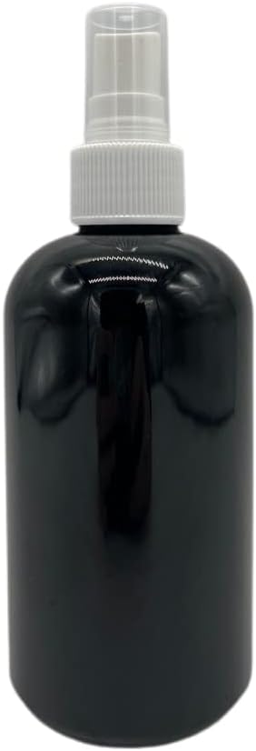 Natural Farms 8 oz Black Boston BPA FREE Bottles - 8 Pack Empty Refillable Containers - Essential Oils Cleaning Products - Aromatherapy | White Fine Mist Sprayers - Made in the USA