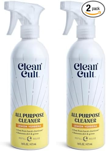 Cleancult - Lemon Verbena - All Purpose Cleaner - Refillable Aluminum Bottle - Cleaner Spray that Removes Dirty & Grime - 16 oz - 2 Pack