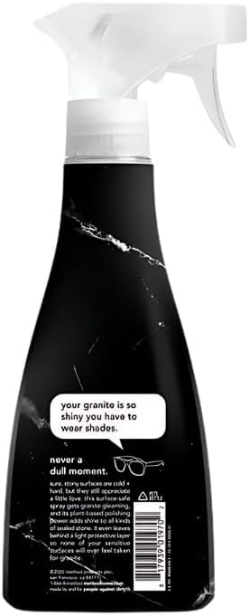 Method Apple Orchard Scent Granite Polish Spray 14 oz Bundle with Microfiber Cloth - Granite Countertop Cleaner - Plant-Based Marble & Quartz Cleaner for Shiny Surfaces - (3 Items)