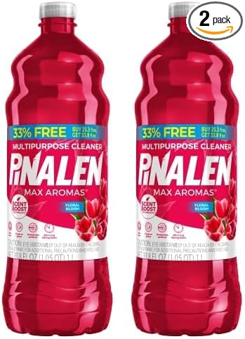 Pinalen Max All Purpose Household Cleaning, 2-In-1 High-Performance Multisurface Bathroom And Kitchen Cleaner, With Floral Scent + Bonus Pack - (33.8 oz) (2024) (Pack of 2)