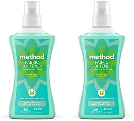 Method Fabric Softener; Beach Sage; 53.5 Ounces; 45 Loads; 2 pack; Packaging May Vary