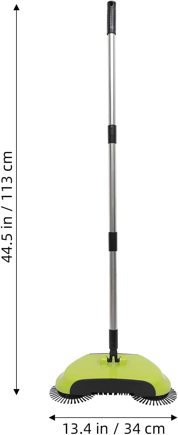 Floor Sweeper Manual, 3 in 1 Carpet Cleaner Machine Push Broom Clean Lazy Dustpan Trash Bin 360° Rotating Floor Clean Mop for Hardwood Ceramic Tiles