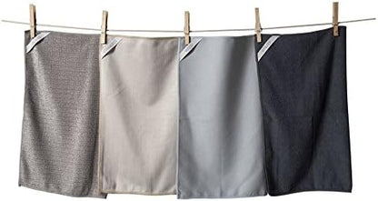 KAF Home Pantry Multipurpose Microfiber Textured Cleaning Cloth 4-Pack, 15 x 18-Inch, (1 Utility Cloth, 1 Stainless Steel Cloth, 1 Glass Cloth, 1 Wood Cloth)