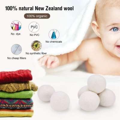 100% Wool Dryer Balls 6-Pack, Reusable, Natural Fabric Softener, Reduces Clothing Wrinkles, Dries Clothes Faster, Eco-Friendly
