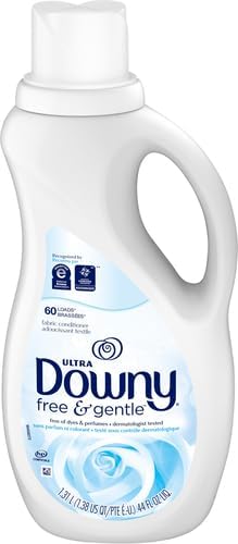 Downy Ultra Free & Gentle Laundry Liquid Fabric Softener (Fabric Conditioner), 44 oz, 60 Loads, Hypoallergenic (Pack of 2)