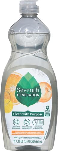 Seventh Generation Dish Liquid Soap Clementine Zest Lemongrass Dishwashing Soap Liquid Soap 19 oz