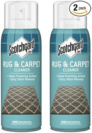 Scotchgard Rug & Carpet Cleaner, Fabric Cleaner Blocks Stains During Spring and Summer Gatherings, Cleaning Sprays Make Cleanup of Stains from Muddy Footprints Easier, 14 oz (Pack of 2)