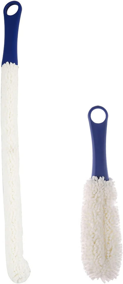 Bottle Cleaning Brush - Set of 2 Different Sizes Flexible Bottle Scourer - Multi-Function Household Cleaning Tools for Cleaning of Wine Decanters, Goblets, Glasses, Cups