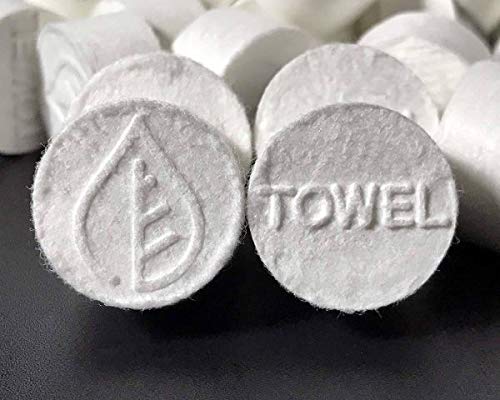 Coin Tissues | 100 Pack with 2 Carrying Cases | Toilet Paper Tablets | Compressed Towels | Expandable Wipes | Soft & Odor Free
