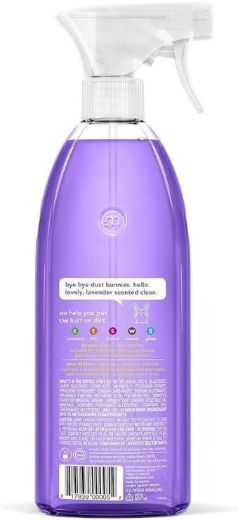 Method French Lavender Scent All Purpose Cleaner Spray 28 oz + 68 oz Refill Bundle with Microfiber Cloth - Multi Surface Cleaner Spray - Plant-Based Cleaning Power - Biodegradable Formula - (3 Items)