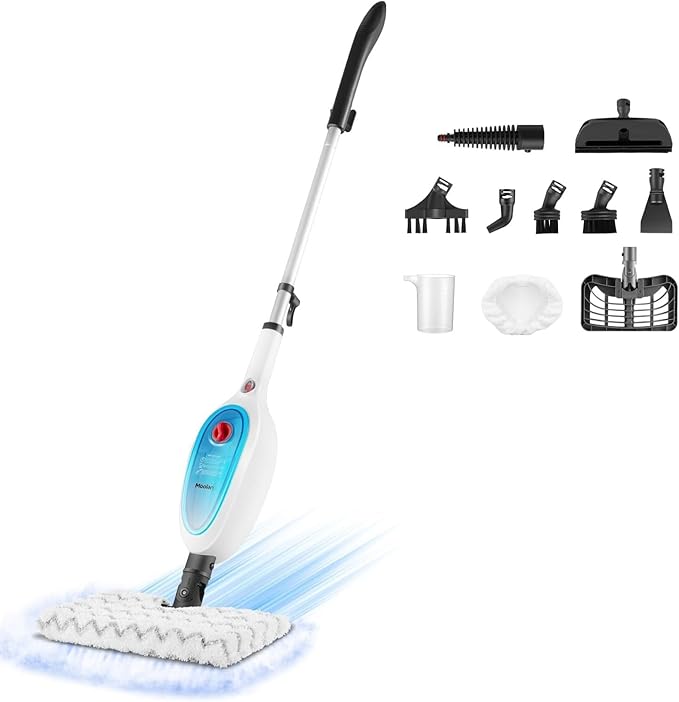Steam Mop, 10 in 1 MultiPurpose Powerful Steam Detachable Floor Steamer for Hardwood/Tile/Wall All Floors Cleaning with 11 Accessories for Whole Home Use