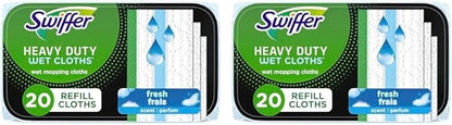 Swiffer Sweeper Heavy Duty Wet Mopping Cloths Multi Surface Refills, Open Window Fresh, 20Count (Pack of 2)