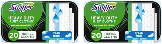 Swiffer Sweeper Heavy Duty Wet Mopping Cloths Multi Surface Refills, Open Window Fresh, 20Count (Pack of 2)