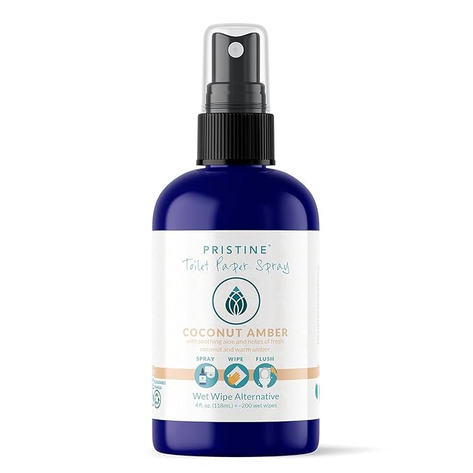 Toilet Paper Spray - As Seen on Shark Tank, More Natural Personal Cleansing Wipes & Flushable Wet Wipes Alternative, Spray Toilet Paper to Create Flushable Wipe, Tropical Mango, 4 fl oz