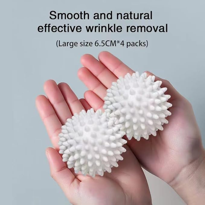 Laundry drying balls (reusable) - environmentally friendly fabric softener alternatives for softening and anti wrinkle laundry with fluff