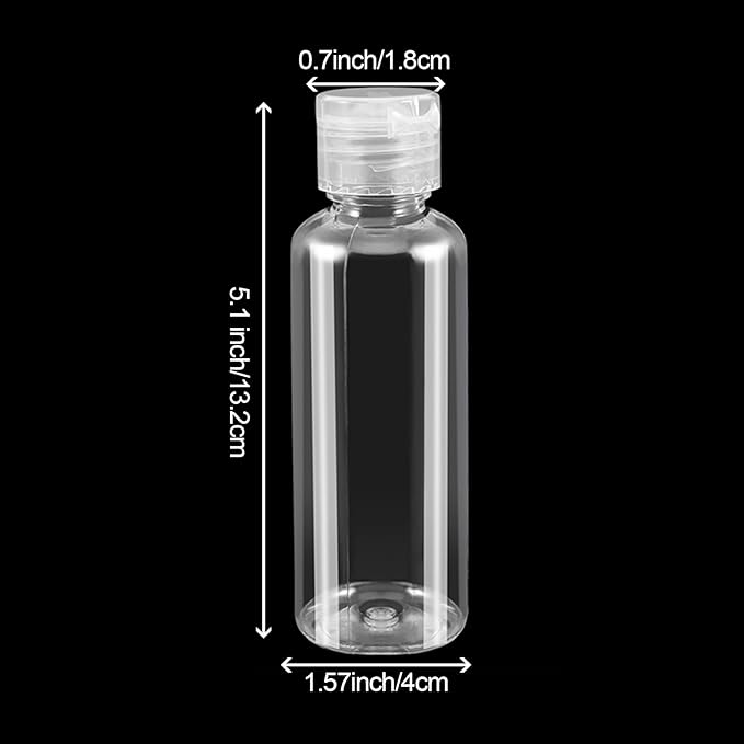 40 Pack 4oz / 120ml Clear Plastic Empty Bottles, Plastic Travel Bottle with Flip Cap, Portable Refillable Containers for Shampoo, Lotion, Liquid Body Soap, Cream, Toner and Other Liquids