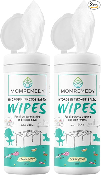 Hydrogen Peroxide Cleaning Wipes | All Purpose Cleaner and Stain Remover | Multipurpose for Home, Kitchen, Bathroom, All Surfaces | Non-Toxic