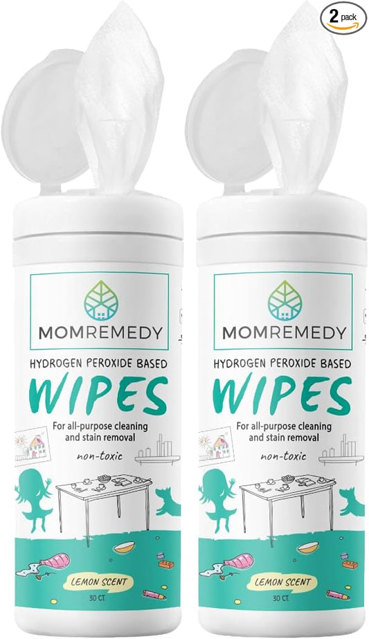 Hydrogen Peroxide Cleaning Wipes | All Purpose Cleaner and Stain Remover | Multipurpose for Home, Kitchen, Bathroom, All Surfaces | Non-Toxic