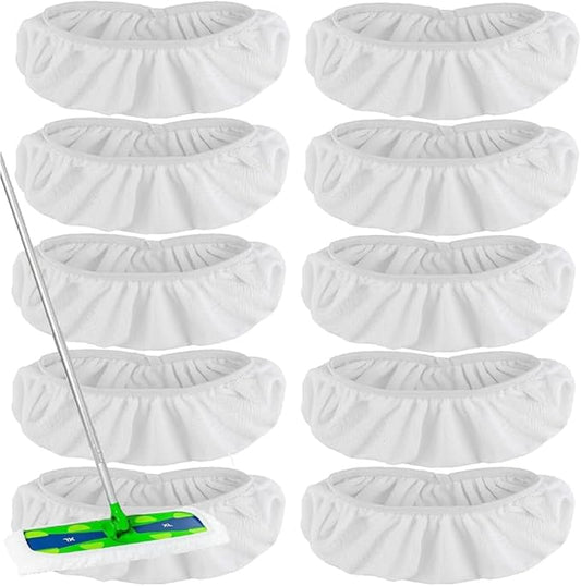 XL Wet Pads Refills for Swiffer XL Sweeper: Cotton Extra Large Reusable & Washable Microfiber Dry Sweeping Cloths Mop Pad Wet Mopping Cloth for Hardwood Floor Cleaning - 10 Pack