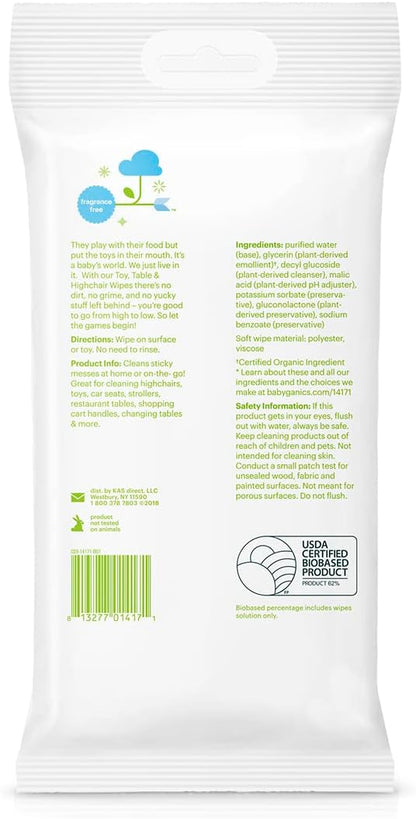 Babyganics Toy and Table Wipes, 25 ct, Quick & Convenient