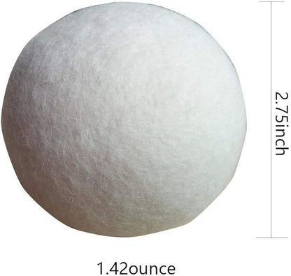 Wool Dryer Balls with Pouch XL 6-Pack Organic Eco Reusable Natural Fabric Softener