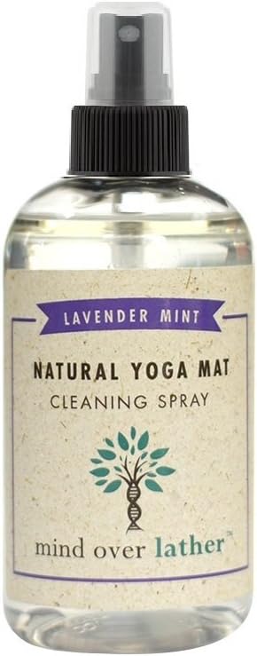 100% Natural Yoga Mat Cleaning Spray 8oz | Works with All Mats | Cleans and Restores Using Essential Oils Naturally | Calming Lavender Mint