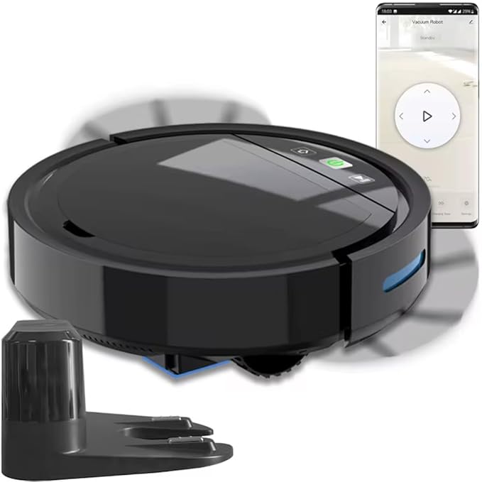 Robot Vacuum and Mop Combo, WiFi/App, Robotic Vacuum Cleaner with Schedule, 2 in 1 Robot Vacuum with mop pad and Dustbin, Self-Charging, Slim, Ideal for Hard Floor, Pet Hair