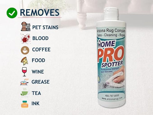 Stain and Spot Remover - Stain Remover for Clothes, Laundry, Carpets, Mattress & Upholstery, Removes Pet Stains, Urine, Odors, Red Wine, Grease, Ink & Coffee - Home Pro Spotter, 12 FL OZ (2-pack)