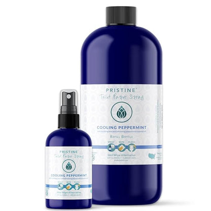 Toilet Paper Spray - As Seen on Shark Tank, More Natural Personal Cleansing Wipes & Flushable Wet Wipes Alternative, Spray Toilet Paper to Create Flushable Wipe, Cooling Peppermint, 4 fl oz