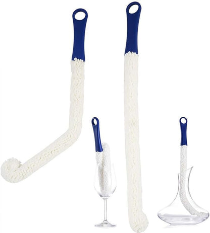 Bottle Cleaning Brush - Set of 2 Flexible Bottle Scourer - Multi-Function Household Cleaning Tools for Cleaning of Wine Decanters, Goblets, Glasses, Cups