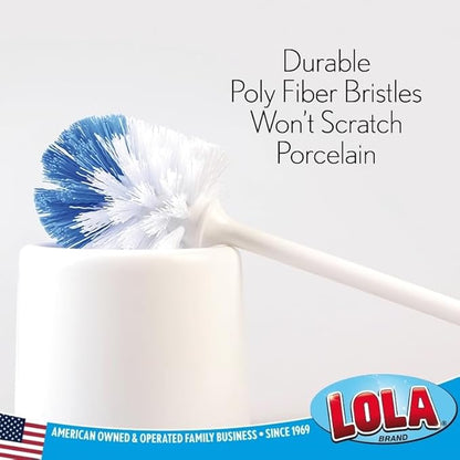 Lola Products “Classic” Toilet Brush, Durable Fiber Stiff Bristles, Bathroom Toilet Bowl Cleaner, Compact Size, Non-Scratch, Long-Lasting - 72 Pack