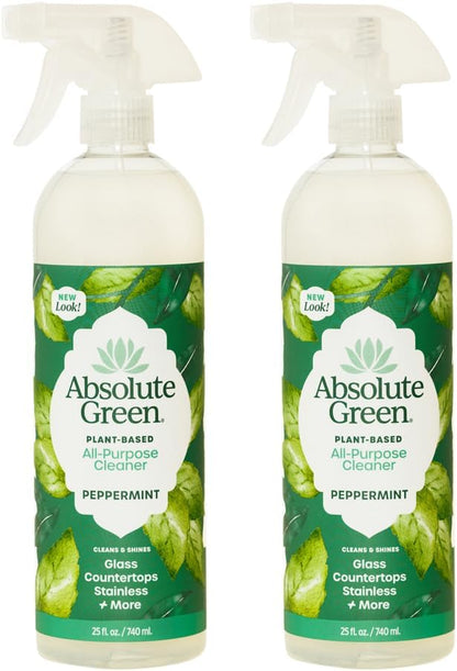 All Purpose Cleaner Spray, Non-Toxic, Kitchen, Bath, Countertop, Stainless, Safe around Kids + Pets, Natural Peppermint Scent, 25 oz (2 Pack)