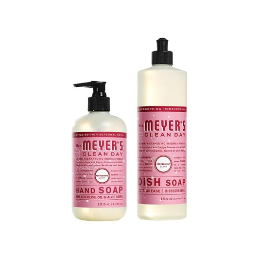 MRS. MEYER'S CLEAN DAY Variety, 1 Mrs. Meyer's Liquid Hand Soap, 12.5 OZ, 1 Mrs. Meyer's Liquid Dish Soap, 16 OZ, 1 CT (Peppermint)