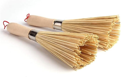 Washing Pot Brush, Pot Brush, Bamboo Pot Brush, Kitchen Pot Brush, Bowl Brush, Household Cleaning Brush, Bamboo Cooking Broom, 25cm Natural Bamboo Brush (4pc).