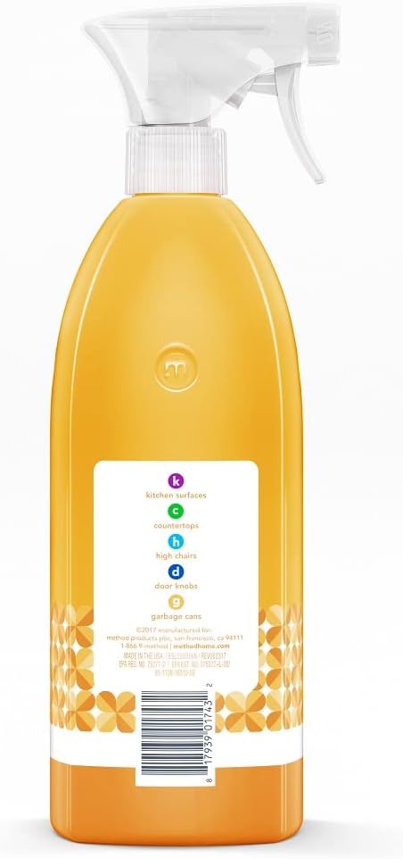 Method Antibacterial All-Purpose Cleaner Spray, Citron, Kills 99.9% of Household Germs, 28 Fl Oz (Pack of 2)