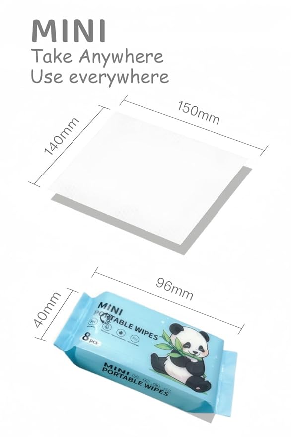 Mini wipes Travel Size Wet wipe 24 Pack Total 192
