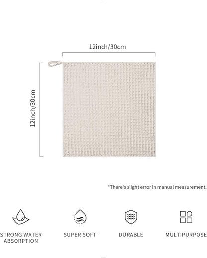 watchget Barista Micro Cloth 6 Pack, Microfiber Barista Cleaning Towels Microfiber Waffle Weave Kitchen Dish Cloth Coffee Bar Towel Coffee Machine Cleaning Cloth, Khaki(12"x12")