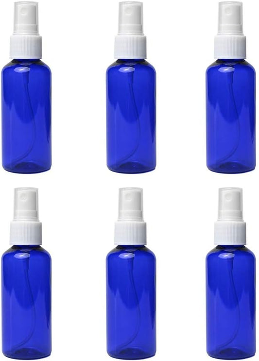 6PCS Spray Bottles 2 Ounces Small Blue Empty Bottles Plastic Mist Spray Bottle For DIY Home PlantsAromatherapy Beauty Care
